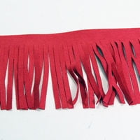 Fringe Genuine Suede Leather Trim 4 Red Three 24 Lengths